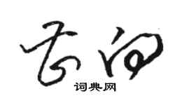 骆恒光曹向草书个性签名怎么写