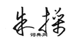 骆恒光朱操草书个性签名怎么写