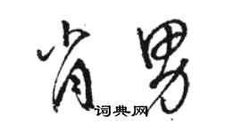 骆恒光肖男草书个性签名怎么写