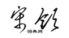 骆恒光宋领草书个性签名怎么写