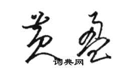 骆恒光黄盈草书个性签名怎么写