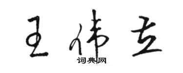 骆恒光王伟立草书个性签名怎么写
