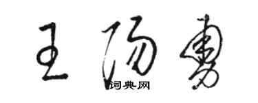 骆恒光王阳勇草书个性签名怎么写