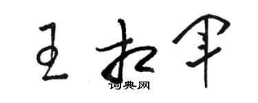骆恒光王相军草书个性签名怎么写