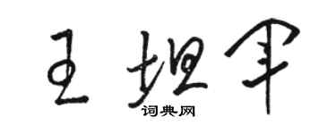 骆恒光王坦军草书个性签名怎么写