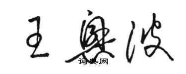 骆恒光王兴波草书个性签名怎么写