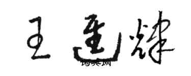 骆恒光王进辉草书个性签名怎么写