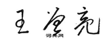 骆恒光王曾亮草书个性签名怎么写