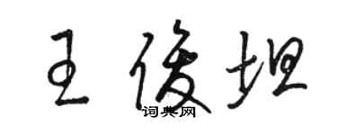 骆恒光王俊坦草书个性签名怎么写