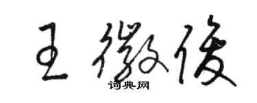 骆恒光王徽俊草书个性签名怎么写
