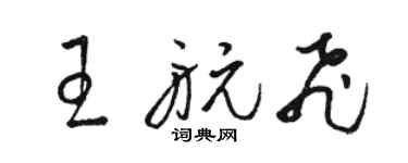骆恒光王航飞草书个性签名怎么写