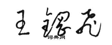 骆恒光王钢飞草书个性签名怎么写