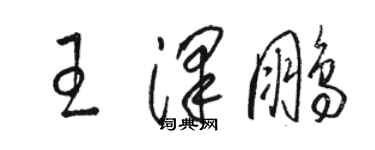 骆恒光王泽鹏草书个性签名怎么写