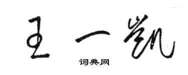 骆恒光王一凯草书个性签名怎么写