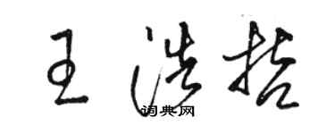 骆恒光王浩哲草书个性签名怎么写