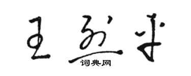骆恒光王烈平草书个性签名怎么写