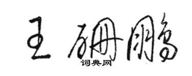 骆恒光王硼鹏草书个性签名怎么写