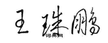 骆恒光王珠鹏草书个性签名怎么写
