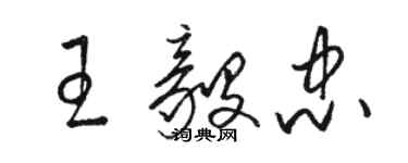 骆恒光王毅忠草书个性签名怎么写