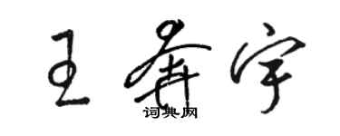 骆恒光王奔宇草书个性签名怎么写