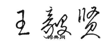 骆恒光王毅贤草书个性签名怎么写