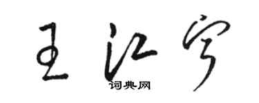 骆恒光王江宁草书个性签名怎么写