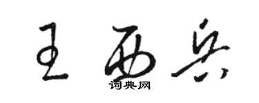 骆恒光王西兵草书个性签名怎么写