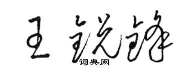 骆恒光王锐锋草书个性签名怎么写