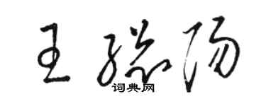 骆恒光王总阳草书个性签名怎么写