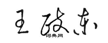 骆恒光王政东草书个性签名怎么写