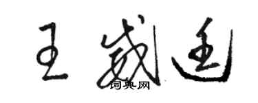 骆恒光王威廷草书个性签名怎么写