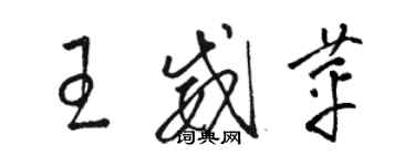 骆恒光王威苹草书个性签名怎么写