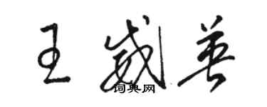 骆恒光王威英草书个性签名怎么写