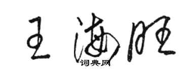 骆恒光王海旺草书个性签名怎么写