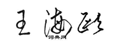 骆恒光王海欧草书个性签名怎么写
