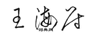 骆恒光王海尉草书个性签名怎么写
