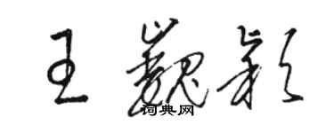 骆恒光王巍颖草书个性签名怎么写