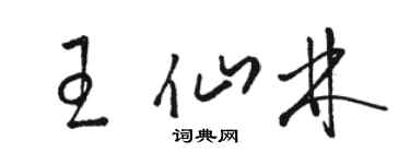 骆恒光王仙林草书个性签名怎么写