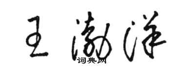 骆恒光王渤洋草书个性签名怎么写