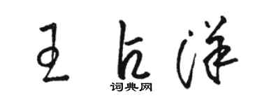 骆恒光王占洋草书个性签名怎么写