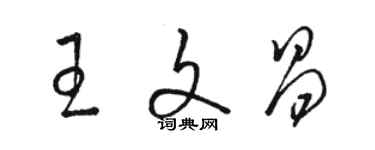 骆恒光王文昌草书个性签名怎么写