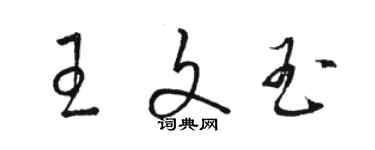 骆恒光王文玉草书个性签名怎么写