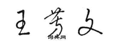 骆恒光王芳文草书个性签名怎么写