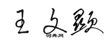 骆恒光王文显草书个性签名怎么写