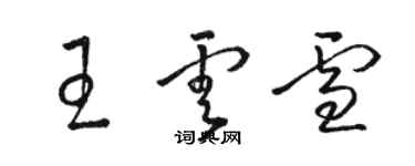 骆恒光王云雪草书个性签名怎么写