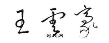 骆恒光王云豪草书个性签名怎么写
