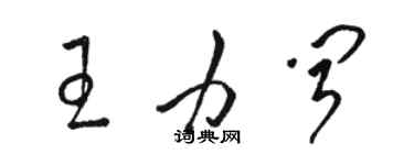 骆恒光王力闻草书个性签名怎么写