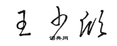 骆恒光王少欣草书个性签名怎么写