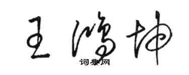 骆恒光王鸿坤草书个性签名怎么写