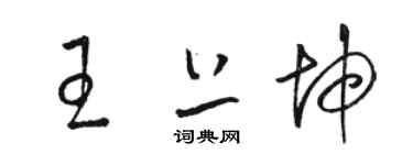 骆恒光王上坤草书个性签名怎么写